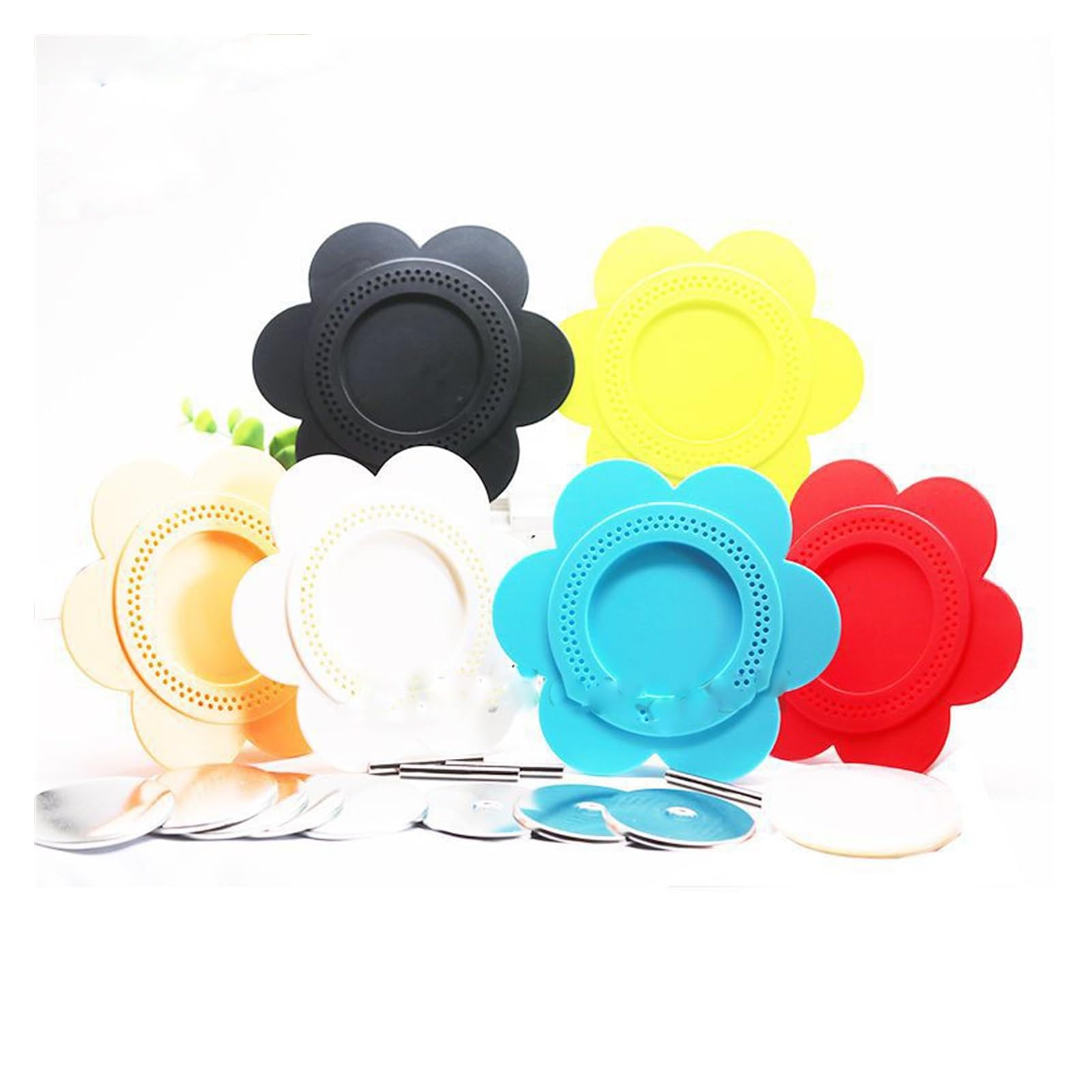 Zestaw do robienia odznak, 58mm słonecznik materiał odznaka materiały eksploatacyjne prezent reklamowy pusty DIY Making rękodzieło maszynowe 50 zestawów(Multi-colored)