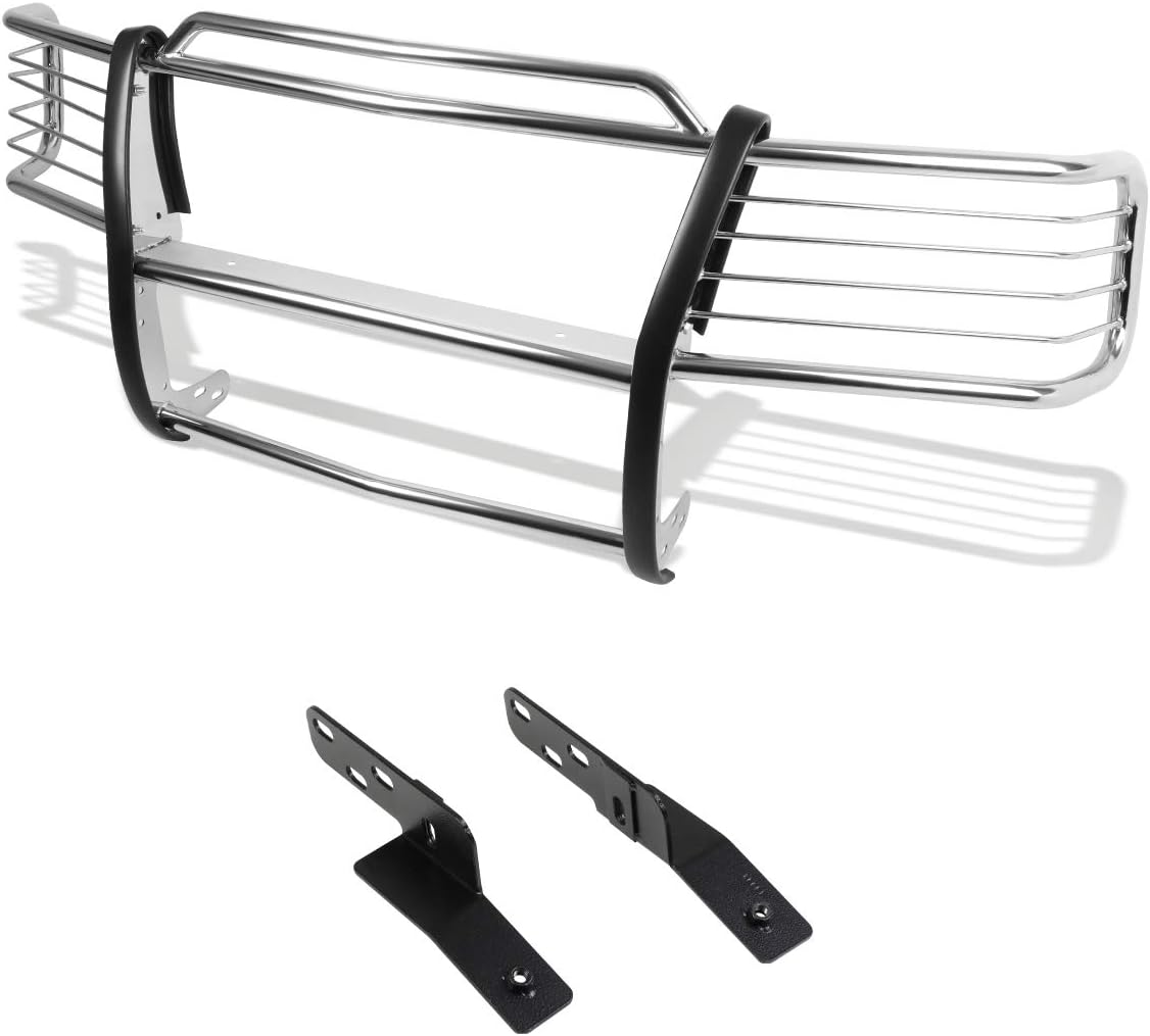 Chrome Stainless Front Bumper Brush Grille Guard Compatible with 2000-2002 Chevy Silverado/GMC Sierra 2500HD 3500HD