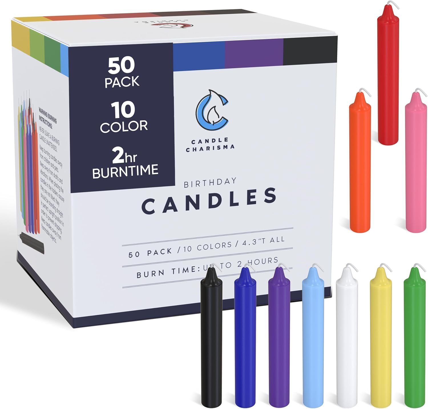 Candle Charisma 100 Colores Surtidos de hechizos Velas sin Goteo pequeño para Chimes, Magia, Congregación, vigilia con Velas, rituales, Decoración de Fiesta (10 Colores) 4 Pulgadas de Alto