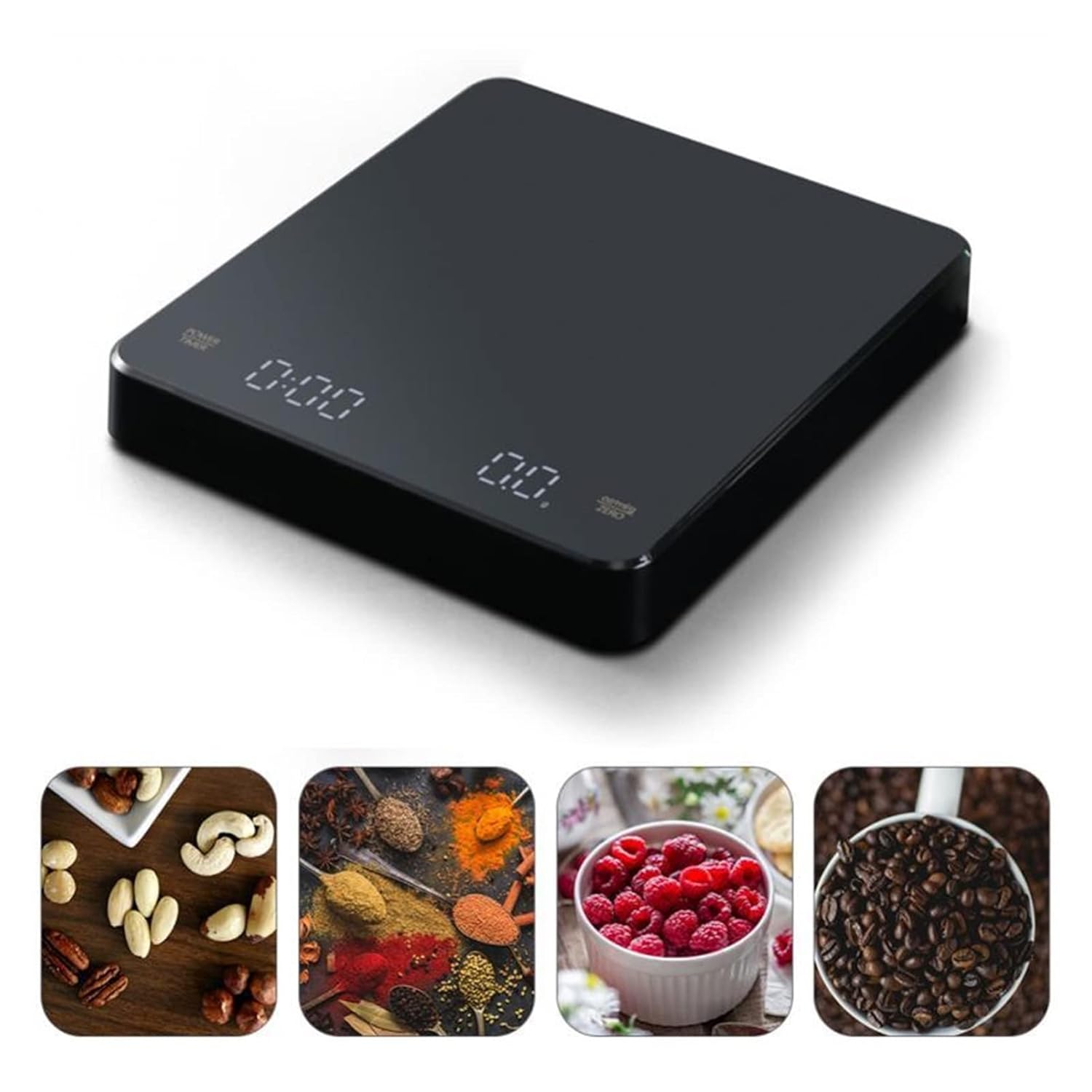 キッチンスケール コーヒースケール、充電、新しいLEDスクリーン、家庭用キッチンスケール3kg/0.1g、タイミング電子計量スケール