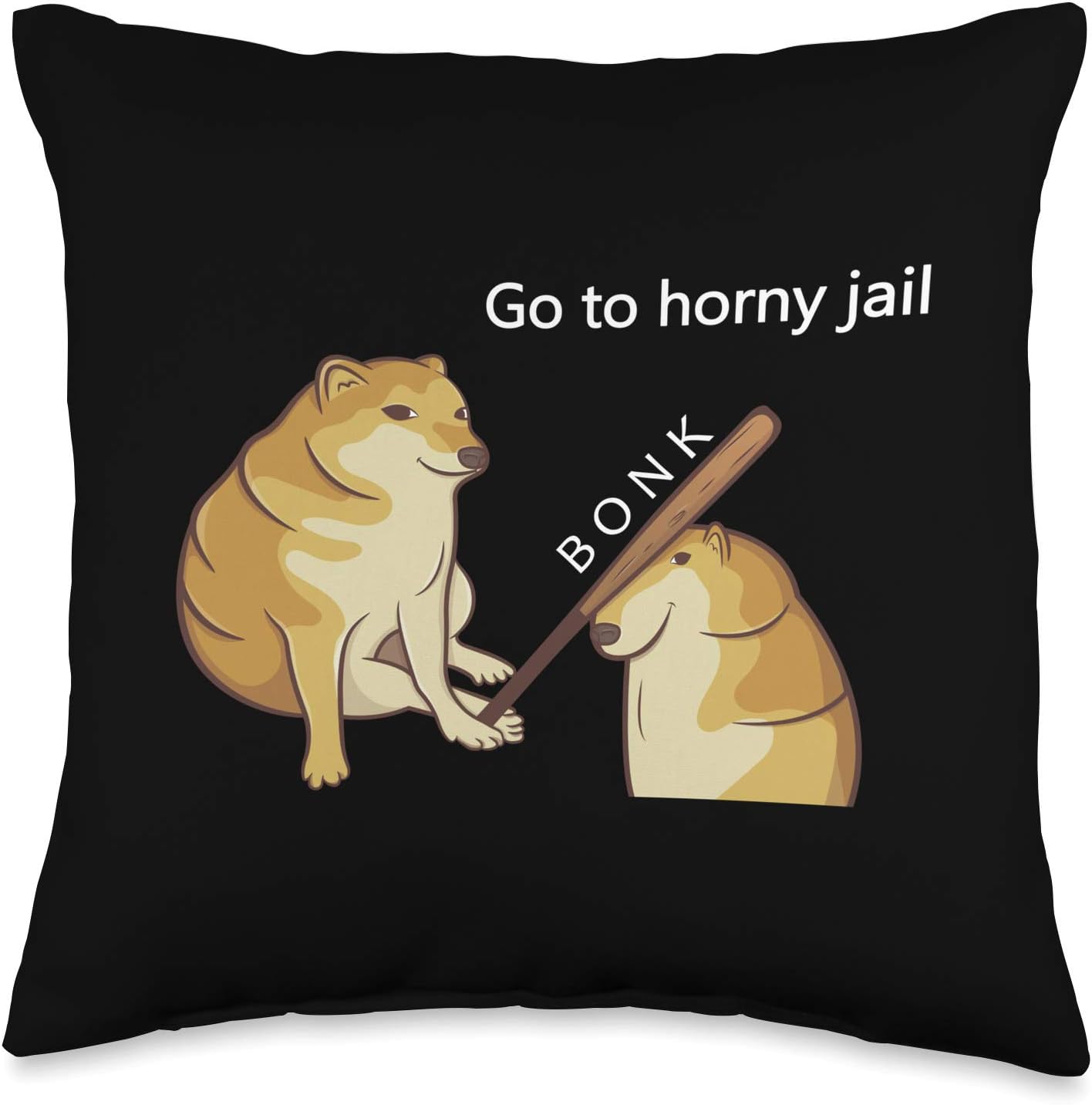 Go to Horny Jail - Cheems Doge Meme Throw Pillow