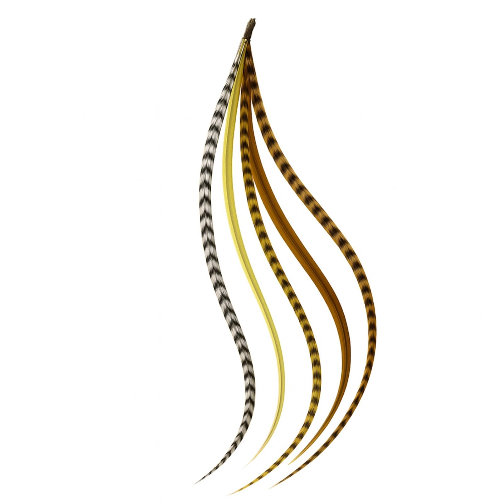 4"-7" Feathers for Hair Extension with 5 Natural Remix Color Feathers for Hair Extension