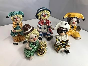 Amazon.co.jp: イタリア 陶器 人形 ピエロ 置物セット インテリア 工芸