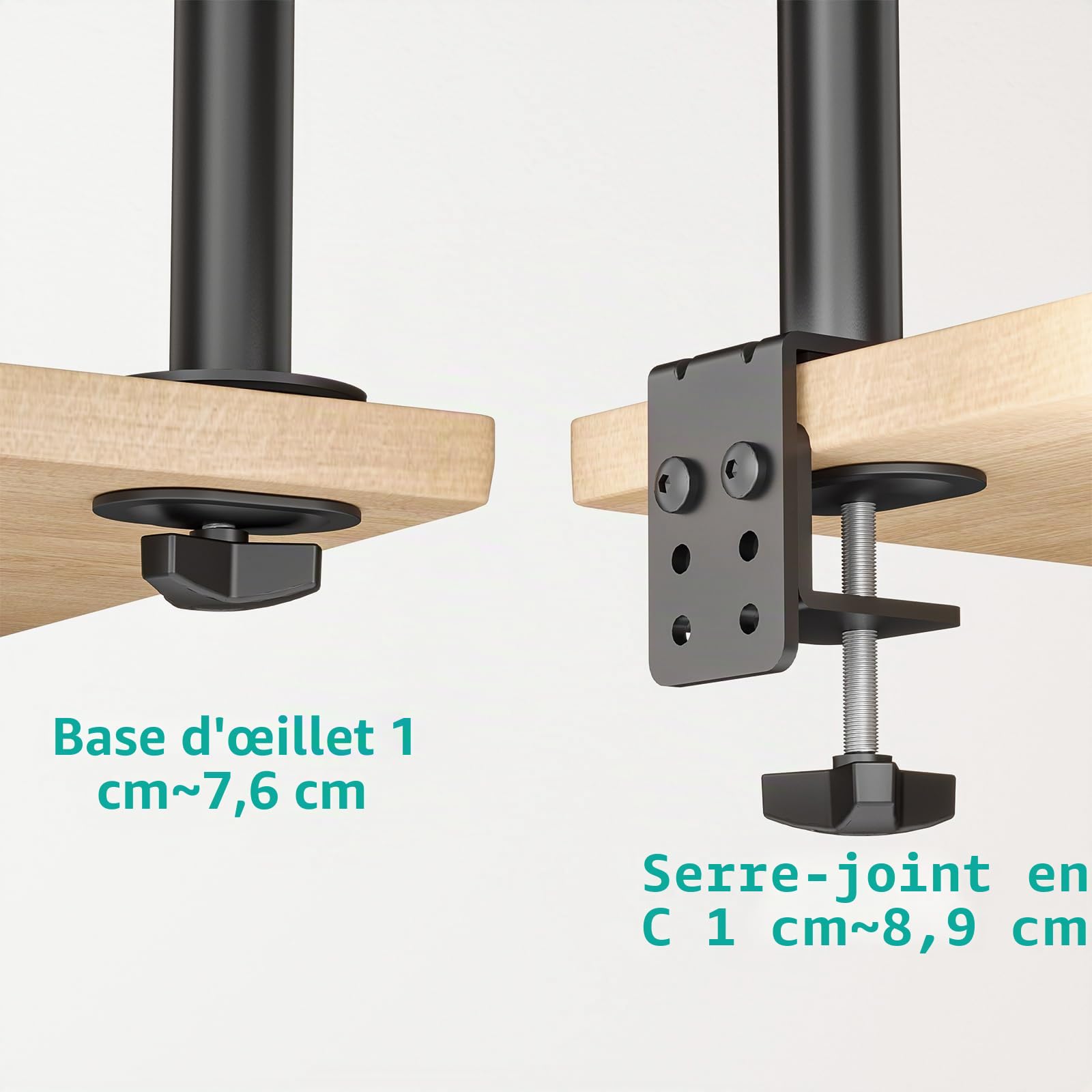 WALI Support Ecran PC Bras Simple pour Moniteurs jusqu'à 27 Pouces, Bras Ecran PC Entièrement Réglable, Support de Moniteur Poids Max 10KG (M001S), VESA 100 x 100 mm