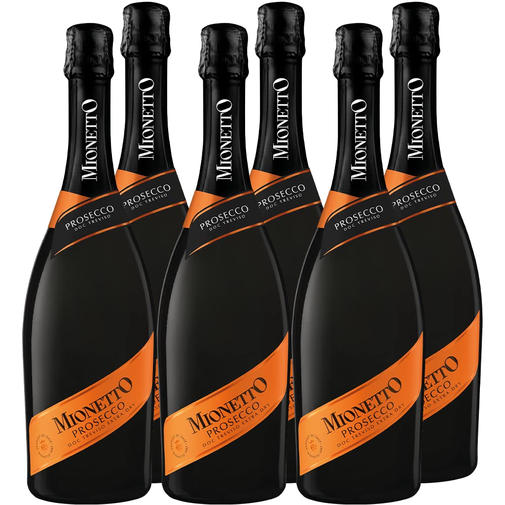 Mionetto Prosecco Spumante DOC Treviso Extra Dry (6x0,75l) Set, Schaumwein, Perlwein aus Italien, extra trocken, weich und harmonisch - Ideal zu Antipasti und als Aperitif
