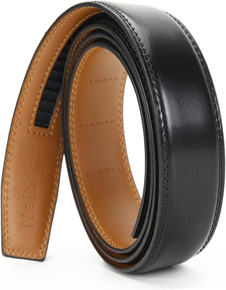 Amazon | Nelbons メンズ ベルト ラチェット 自動ベルト 30mm幅 レザー
