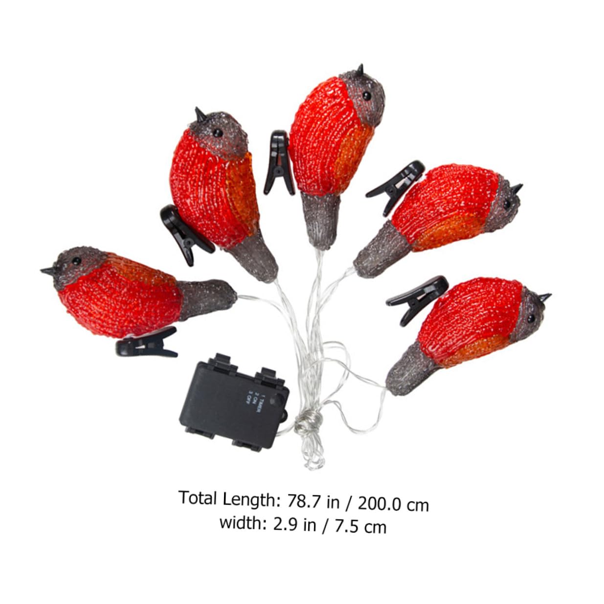 Ipetboom Lichterkette mit Kreativem Vogelmotiv aus Acryl und Kunststoff Rote LED Partybeleuchtung für Restaurant und Hotel mit Ip65 Schutz