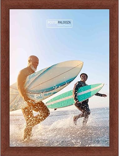 Miniatura 4 de 40x27 Traditional Walnut Complete Wood Picture Frame with UV Acrylic, Foam Board Backing, & Hardware - Great For One Sheet Movie Posters