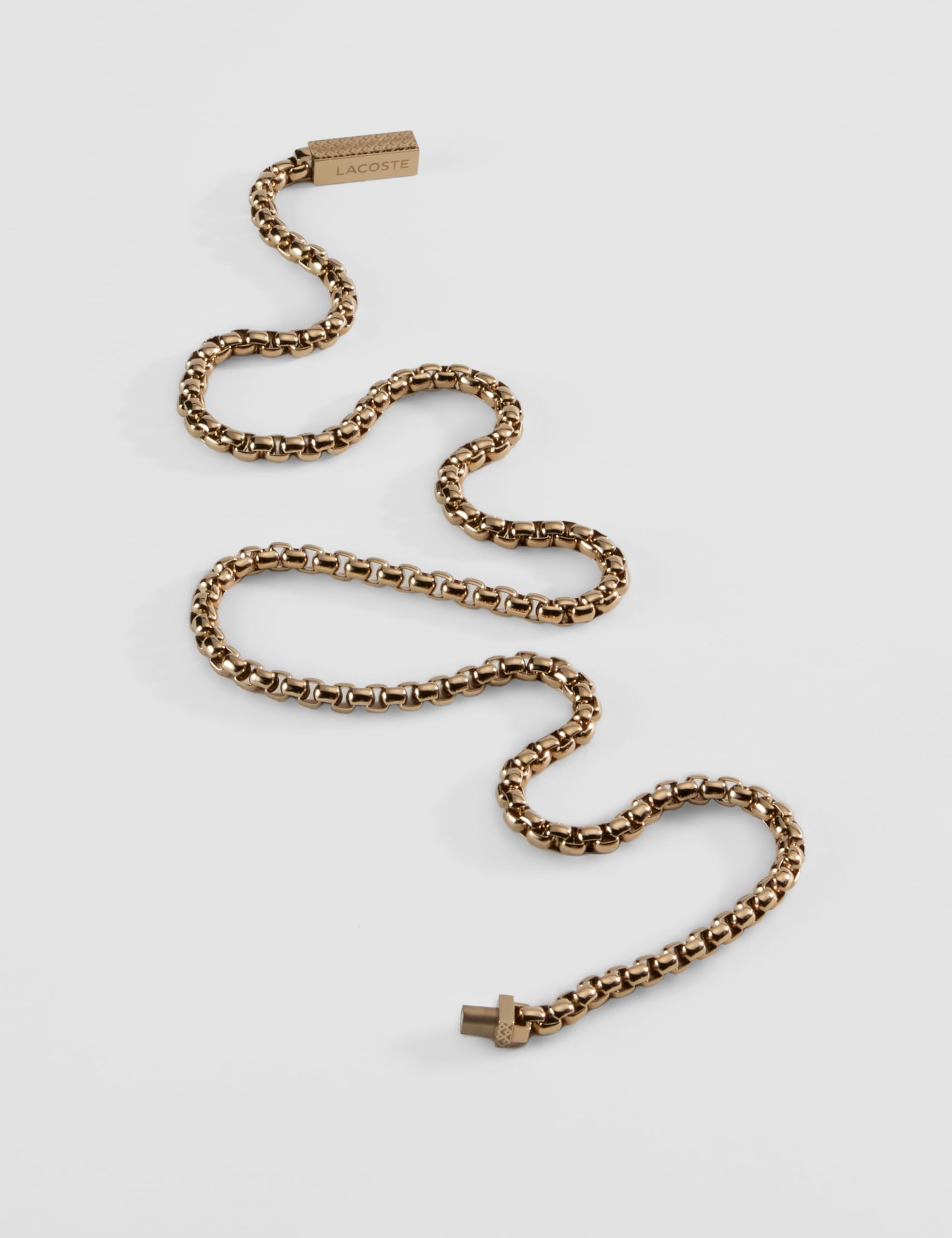 Lacoste Collana a catena da uomo Collezione L'ESSENTIEL Decorato con disegno petit piqué disponibile in oro o argento