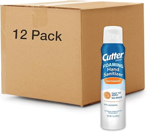 Cutter Desinfectante de manos espumoso, 7 onzas, solución antiséptica, paquete de 12