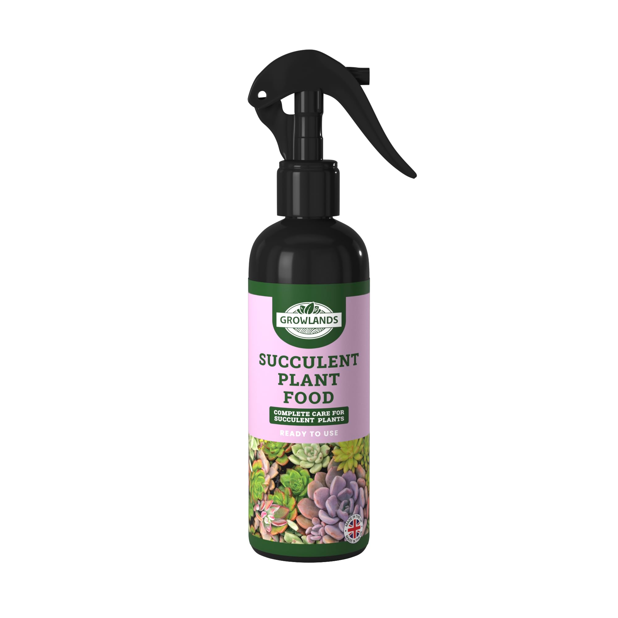 Growlands Succulent Food - 300 ml - Organic Indoor Plant Liquid Spray Fertilizer - Designed for Houseplants - Ready to Use Mist Spray