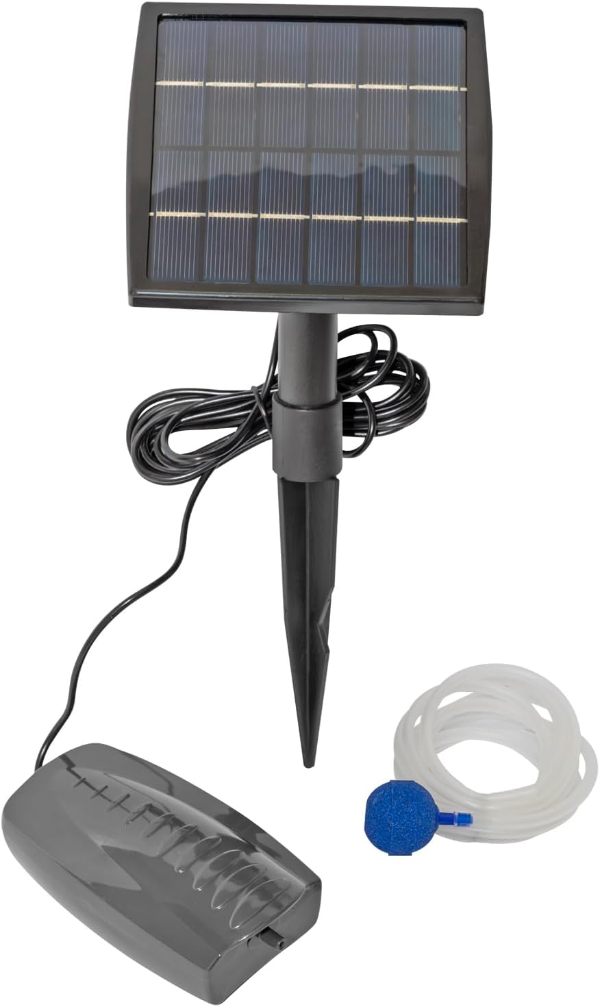Woodside Solar Oxygenator Air Pump for Pond - 1.5W Aerator 1 Air Stone Oxygen Pump for Garden, Aquarium Fish Tank