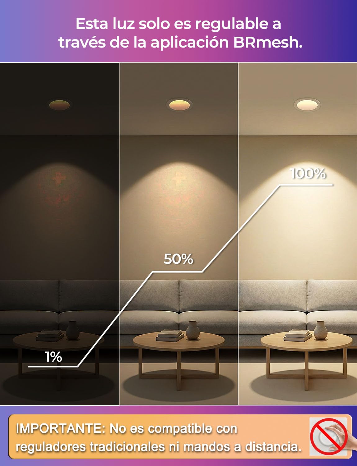 HEKEE Foco Empotrable LED Para Techo RGB, Ф68-85mm Colores Foco Empotrable LED, Cambio De Color CCT+ RGBW Aplicación Controlada Downlight (6 Unidades)