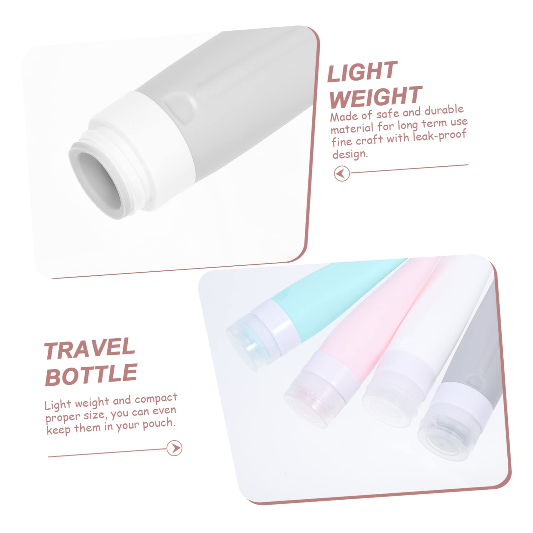 MAGICLULU 8 Pz Bottiglia di silice travel size bottles travel bottles lozione contenitori in silicone contenitore per shampoo dosatore di liquidi piatto bottiglia da viaggio impostare