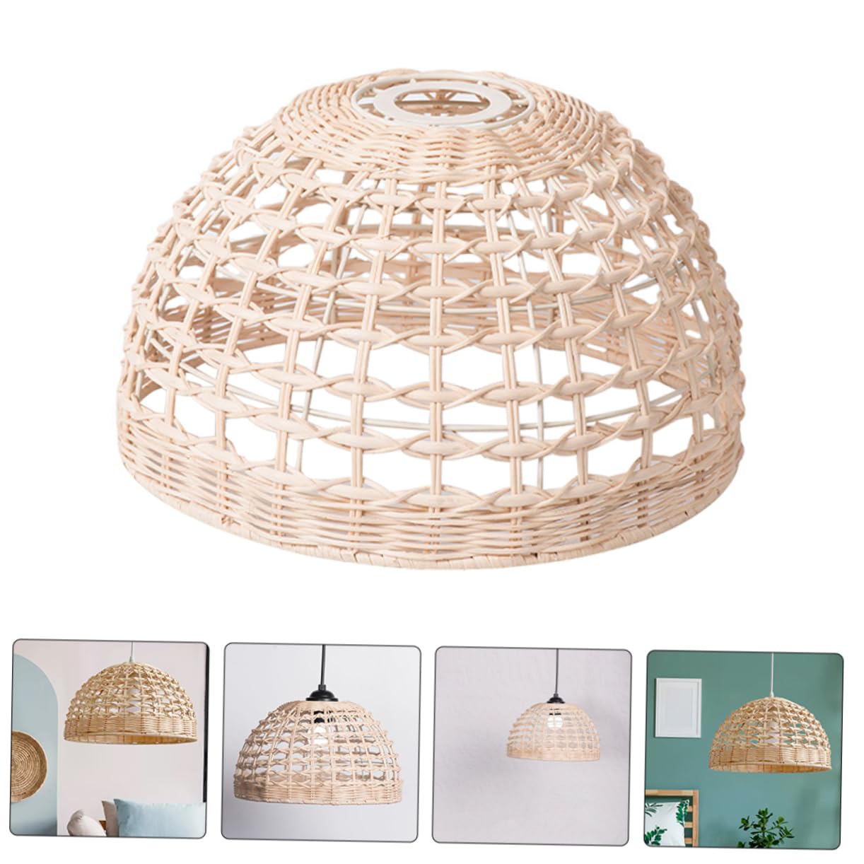 Housoutil Rattanowy Abażur Wiszące Lampy Odcienie Chic Light Akcesoria Rustykalne Abażury Wiszące Oświetlenie Sufitowe Odcień Wisząca Odcienie Tkany Abażur Części Zamienne Do Lampy
