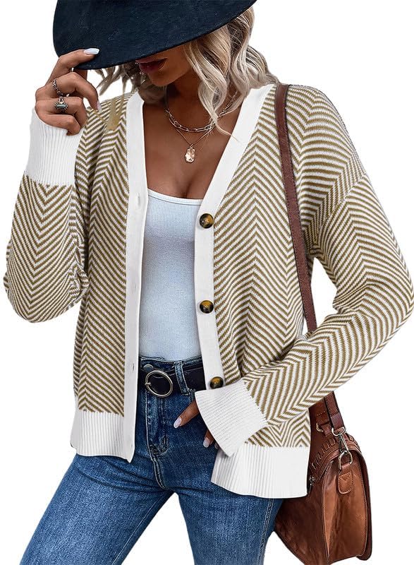 Dokotoo Women’s 2024 Fashion Casual Open Front Long Sleeve Chunky Knit Striped Cardigans Sweaters Outerwear Coats Dokotoo Women’s 2024 Fashion Casual Open Front Long Sleeve Chunky Knit Striped Cardigans Sweaters Outerwear Coats