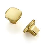 HOME EDIT Gold Cabinet Knobs Single Hole Wide Base Square Kitchen Cabinet Pulls for Drawers 12 Pack