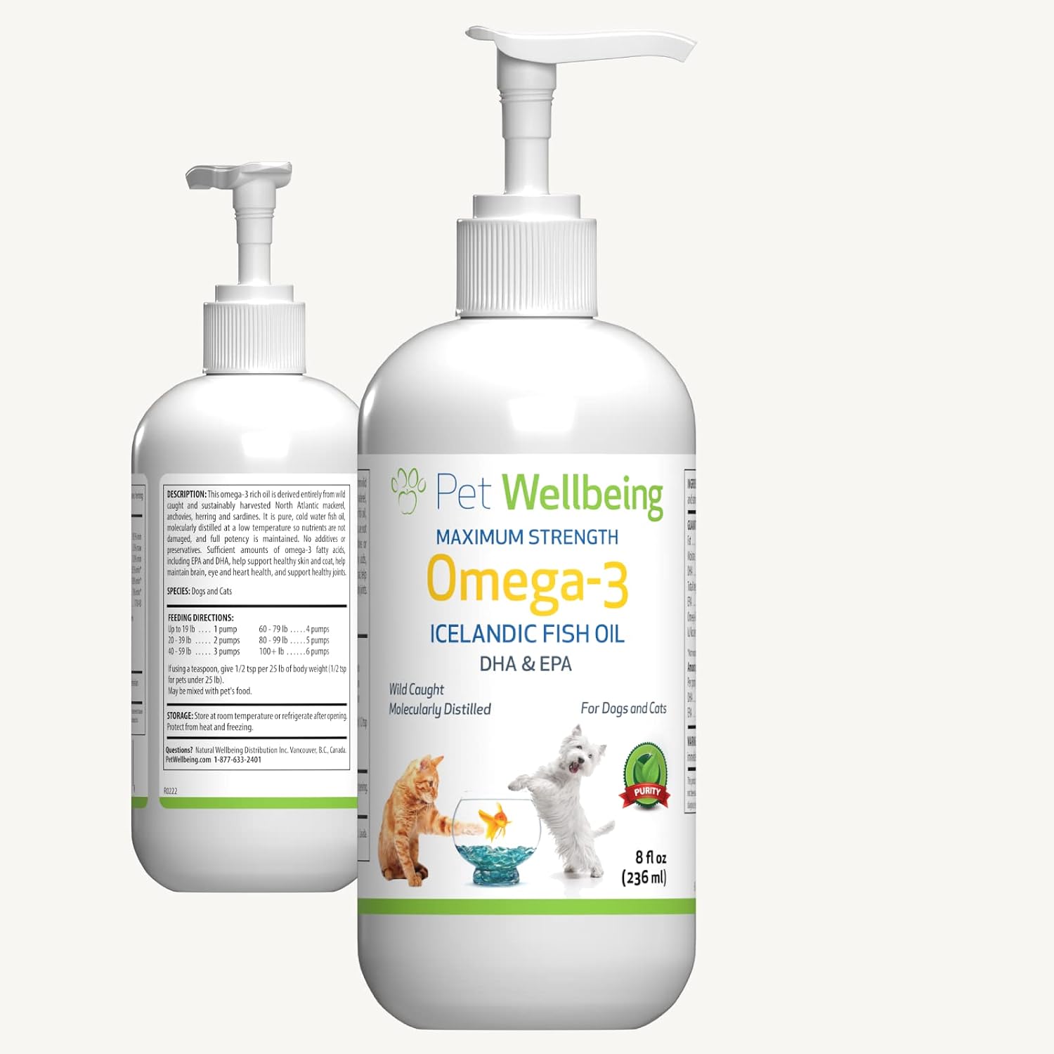 Pet Wellbeing - Omega-3 Daily Wellness for Cats and Dogs (8oz)