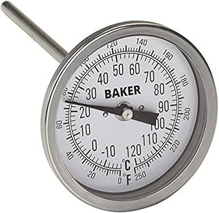 Baker T3009-250 Bimetal Thermometer, 0 to 250Â°F (-20 to 120Â°C)