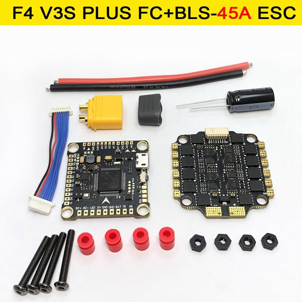 F4 V3S Plus FC&ESC FPV Stack F4 V3 PLUS Control de vuelo 45 A 4 en 1 ESC 30 x 30 para RC FPV Drone Ala Multicóptero
