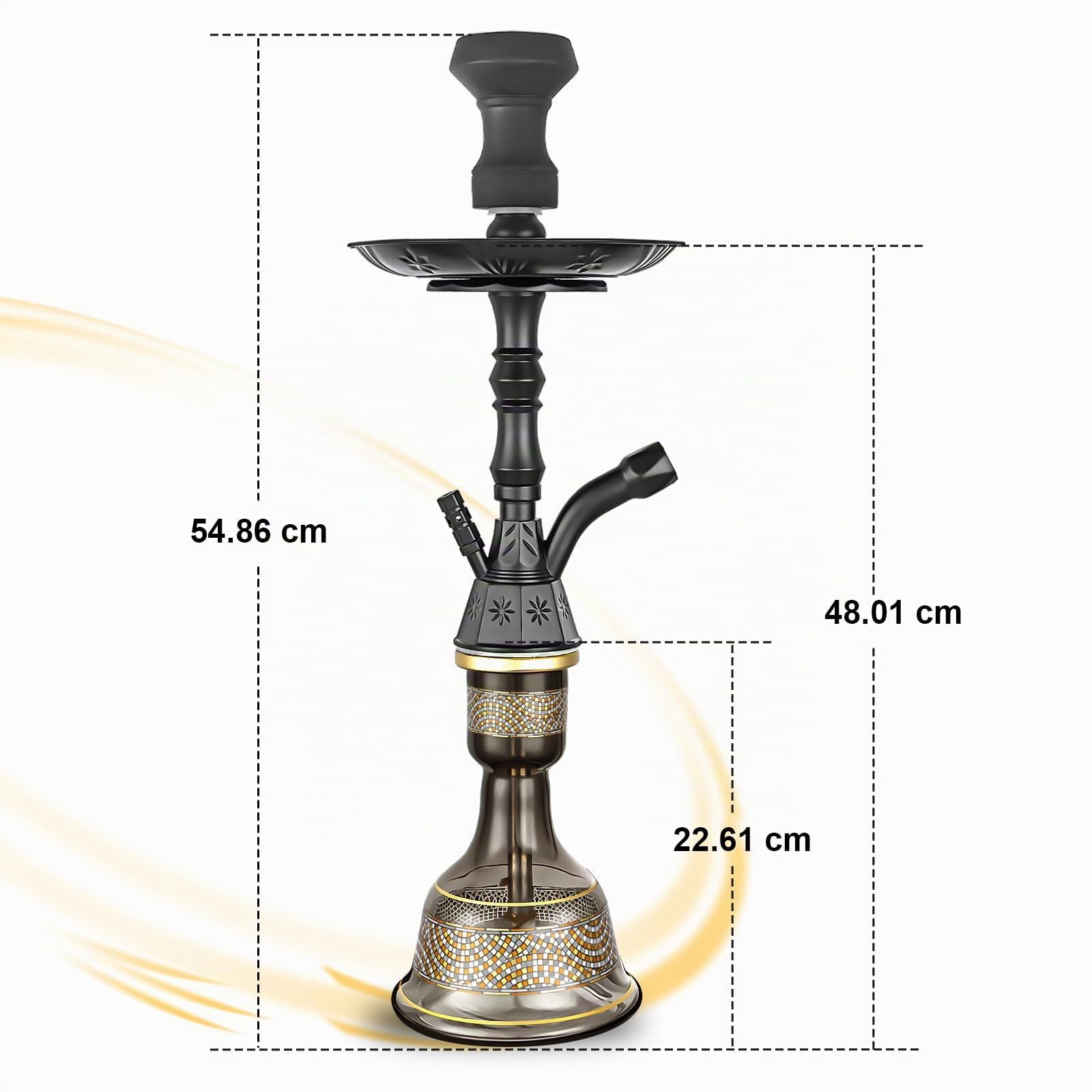 Premium Shisha Set Komplett Traditionelle Shisha Wasserpfeife aus Glas Hochwertige Hookah mit Schlauch Bowl und Zubehör Große Glas huka für Zuhause Shisha Kaufen