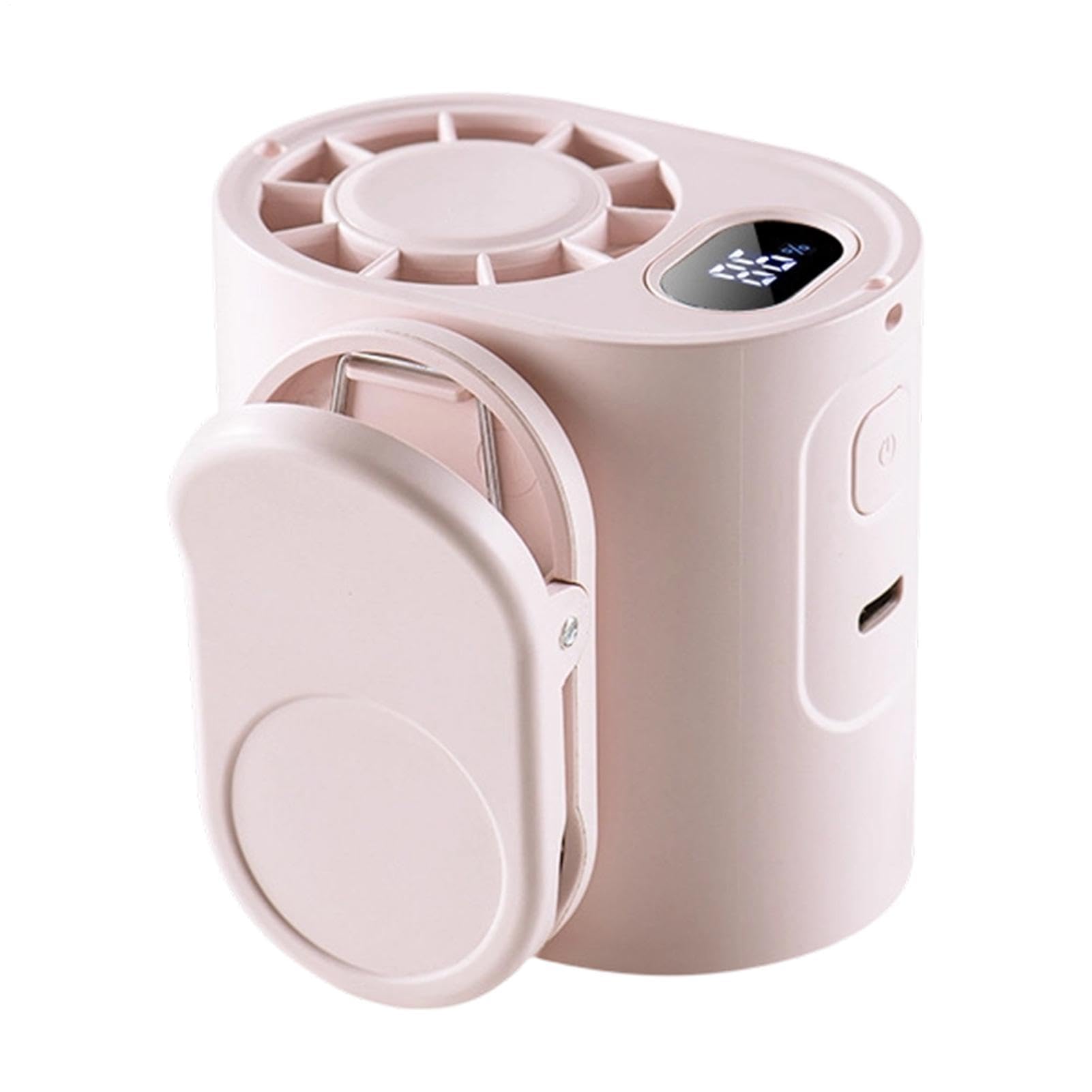 Ventilador portátil con clip de 5 velocidades y pantalla LED de control de batería