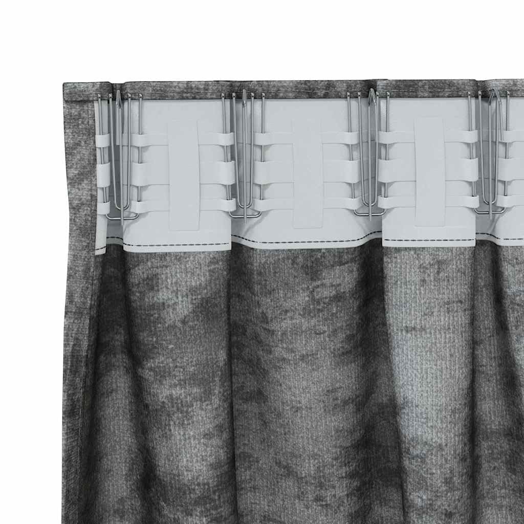 Cortinas de terciopelo gris, 2 unidades, 175 x 140 cm, con oscurecimiento y privacidad, aislamiento térmico, cortinas opacas para salón, dormitorio, habitación infantil, oficina