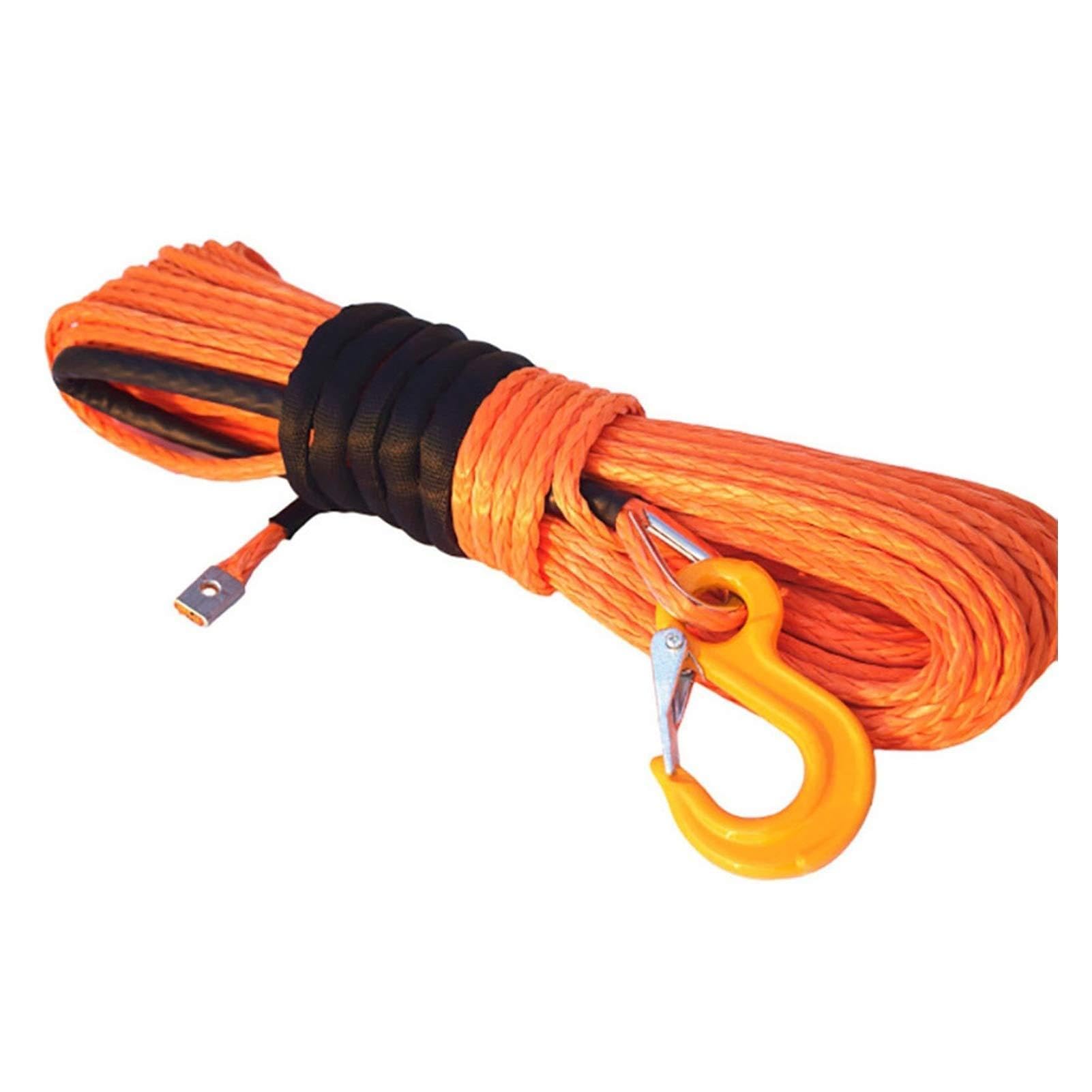 Winch Rope, 3/8"*100ft UHMWPE Winch Rope,ATV Winch Cable,Tow Rope Car,Rope for Electric Winches,Off Road Rope(Oranje)