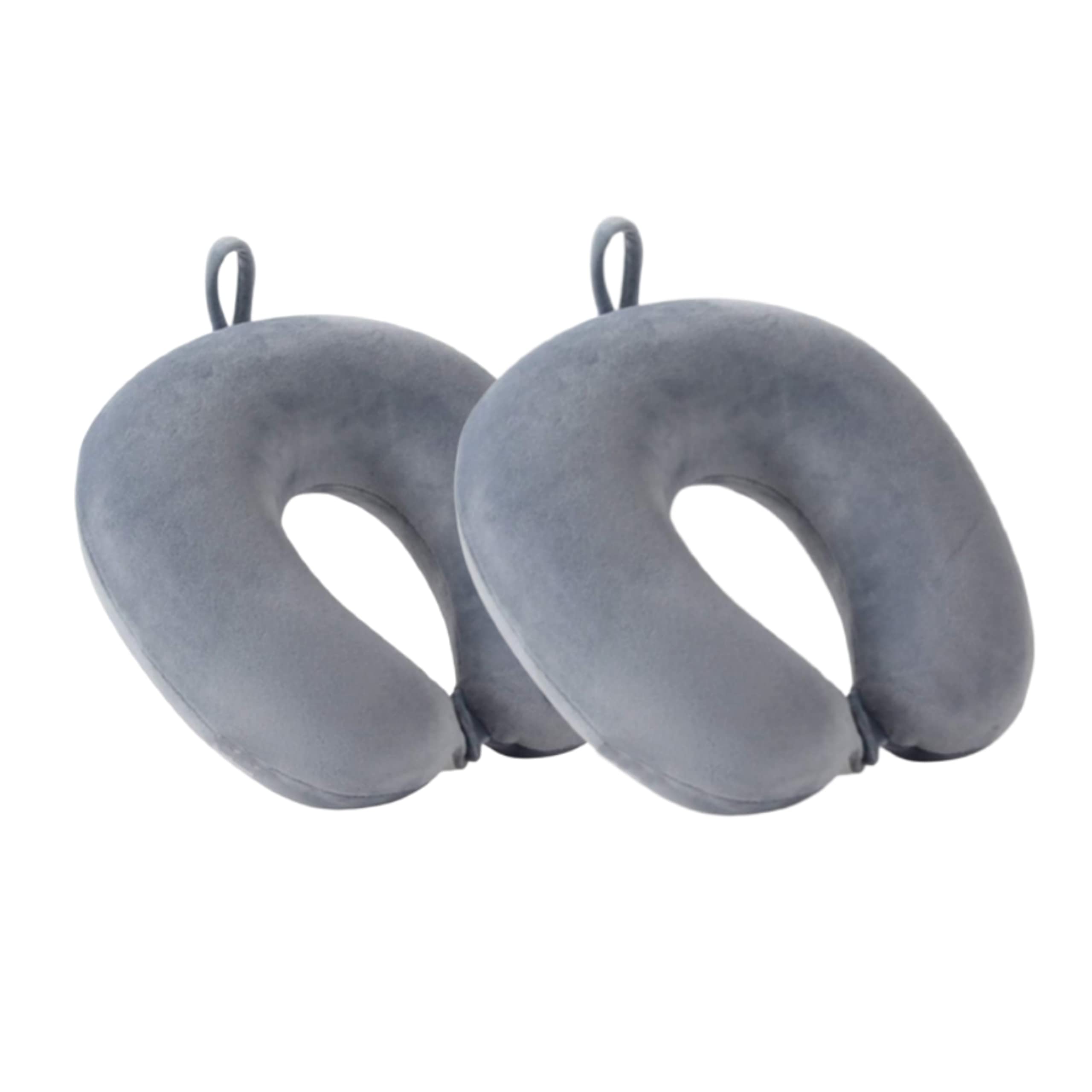 generic Pexmoon Neck Pillow for Travel in Flight/Car/Train for Sleeping, Neck Support | Lightweight Travel Pillow for Men and Women - (Grey) (Set of 2)-picture-18