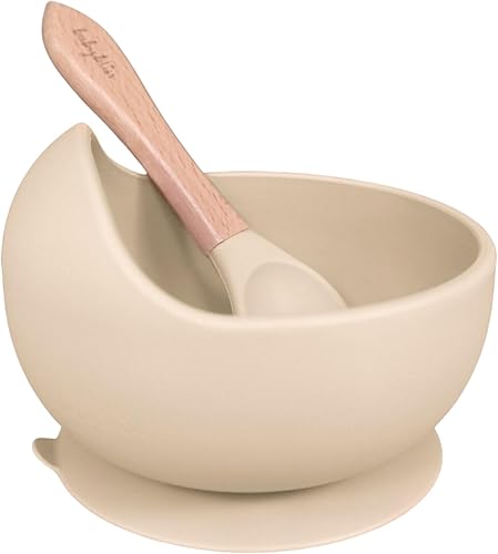 Baby Bliss - Juego de cuencos para bebé con succión y cucharas para bebé, utensilios de destete para niños pequeños, cuencos de succión para bebé,