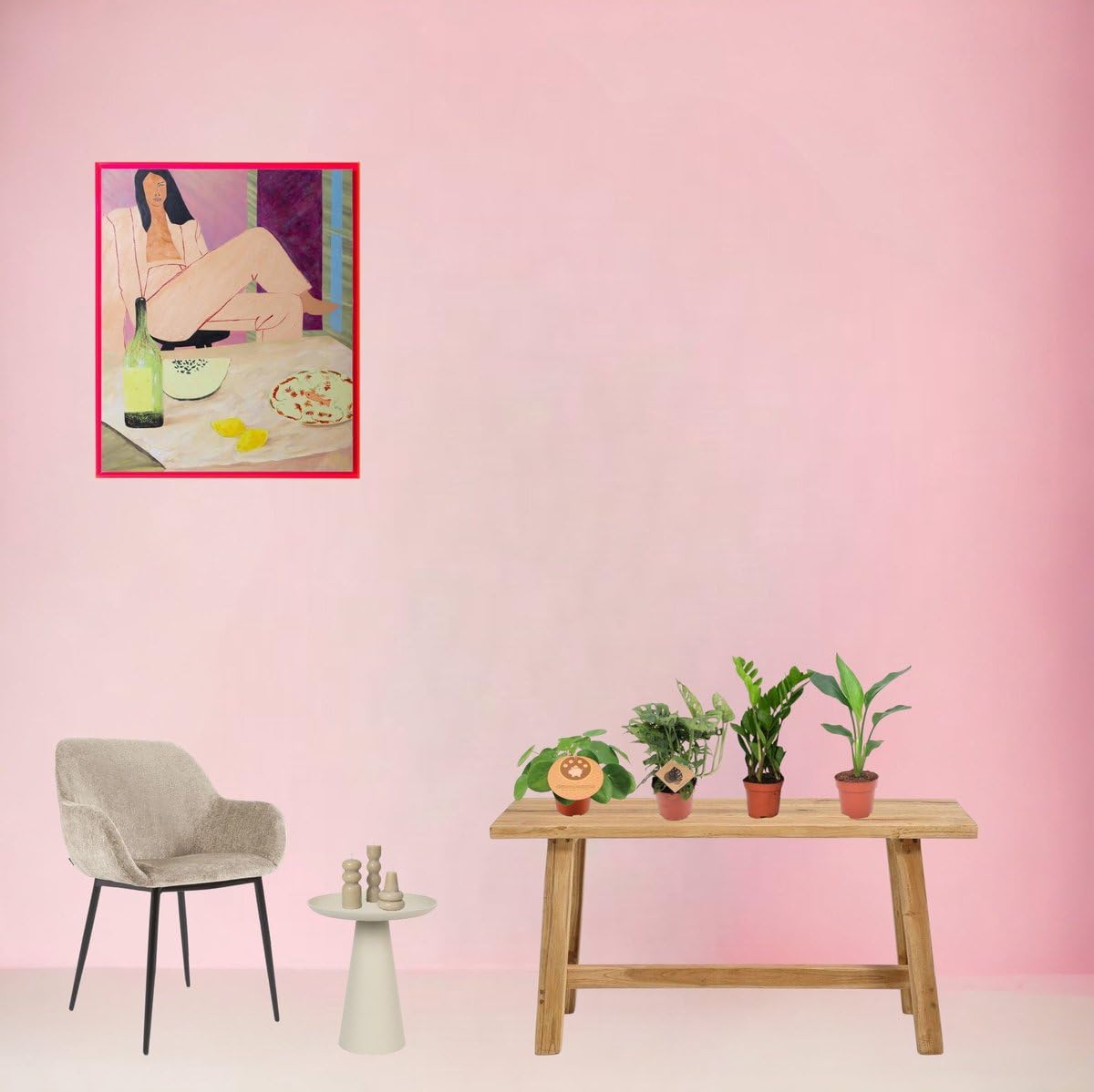 Trendyplants - 4 plantes d'intérieur incontournables - Plante à crêpes - Monstera - Zamioculcas - Strelitzia - Hauteur 20-40 cm - Taille du pot Ø12cm