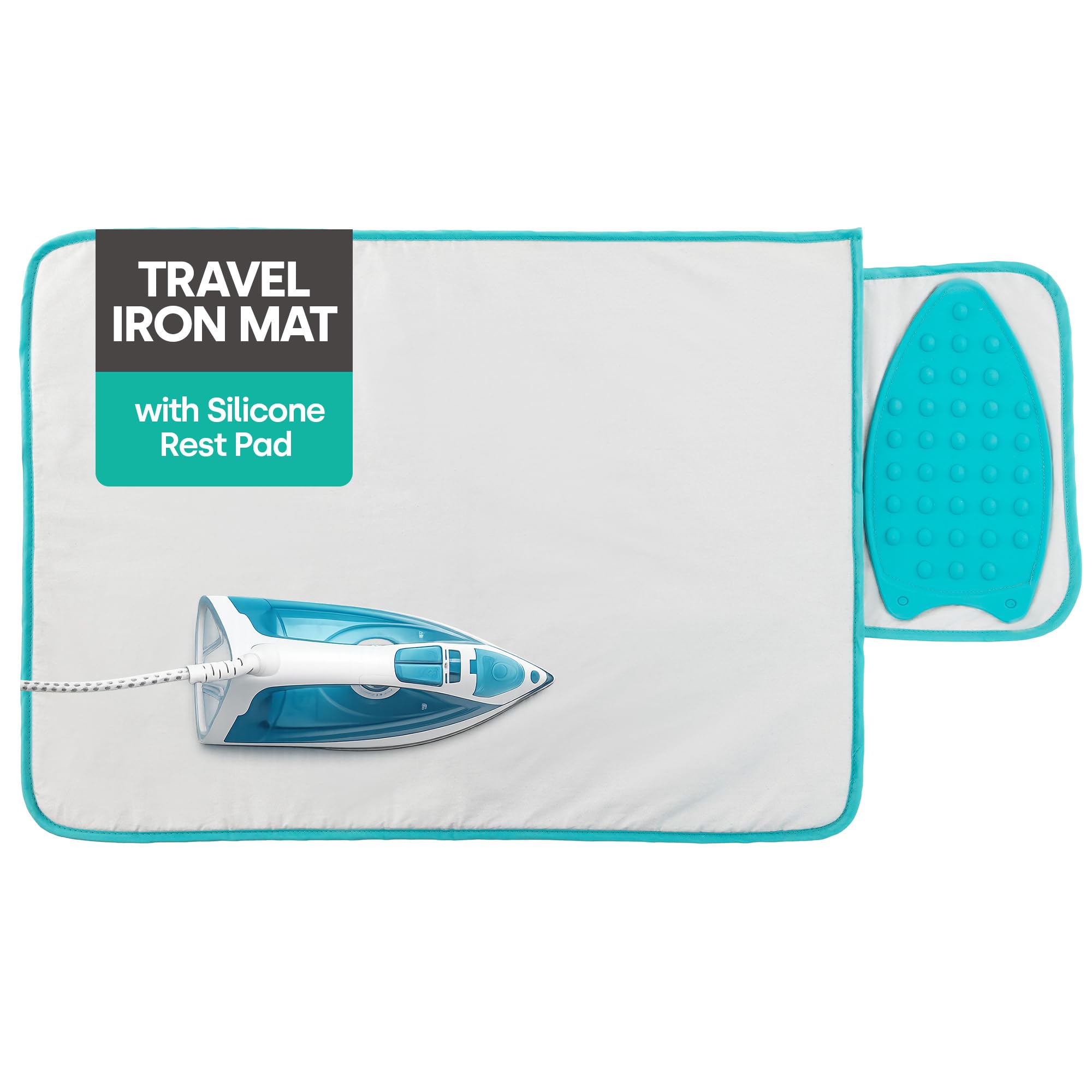 LIVIVO Portable Ironing Mat - Heat-proof Foldable Travel Iron Mat Table Top with Metallised Cover to Reflect Heat - Ironing Pad for Steam Pressing on Tabletop & Bed - Great for Travel & Business Trips
