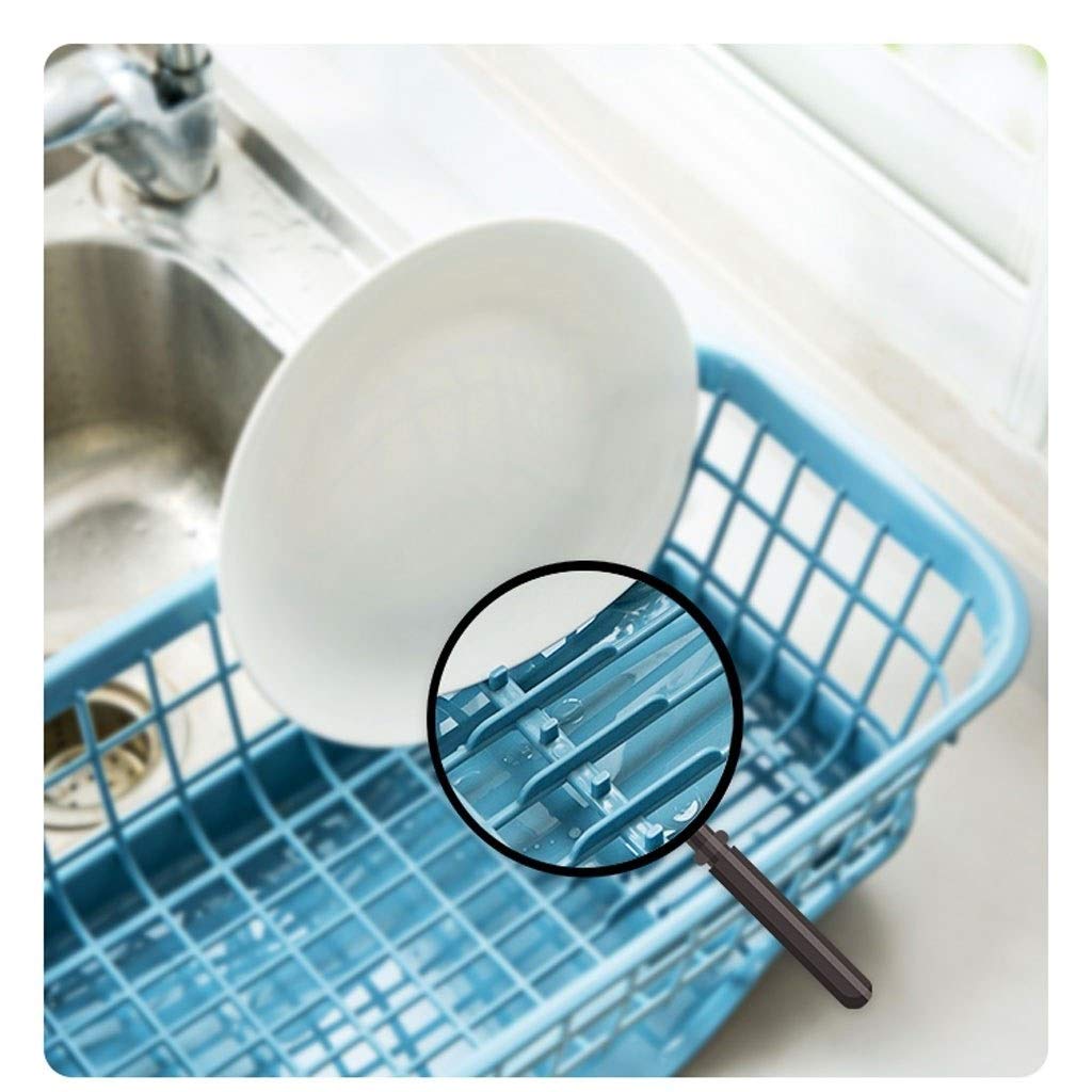 Geschirrkorb Haushaltsgeschirr Storage Rack mit Essstäbchen Käfig Haushalt Abnehmbare Teller Abfluss Gestell Küche Plastikgeschirr Regal Geschirr Trocknen Organizer und Utensilien Besteckhalter-Rack G