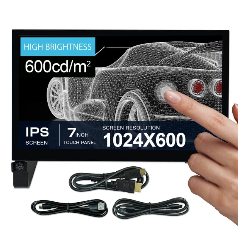 Image of Santek] Open Frame Touch Screen Monitor 7.0-inch - 600 cd High Brightness IPS HDMI, Built-in Speakers, SOF0700A1B, for Raspberry Pi 4 /3 /2 /1 Zero, Jetson Nano Mountable