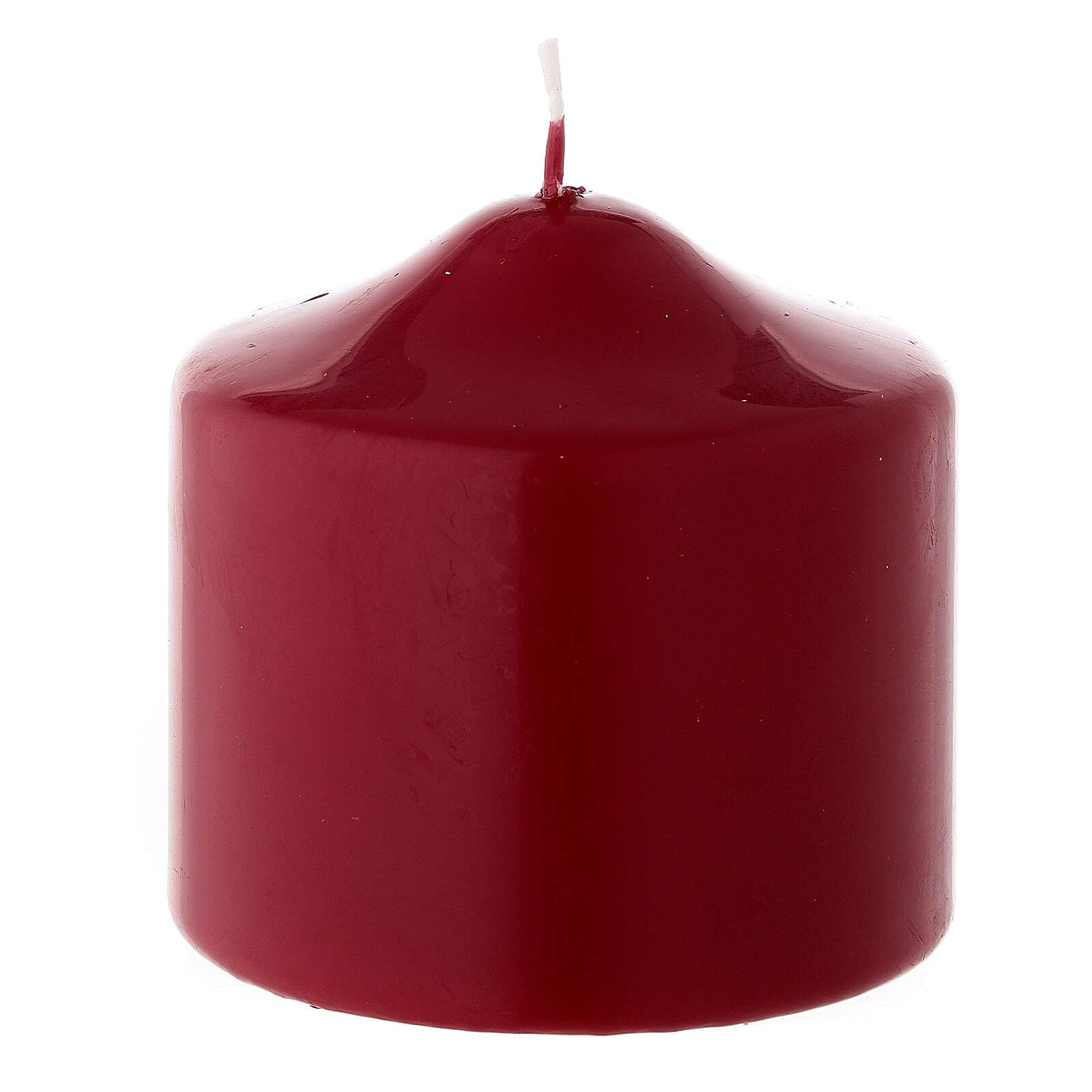 Matte Dark red Christmas Candle 80x80 mm