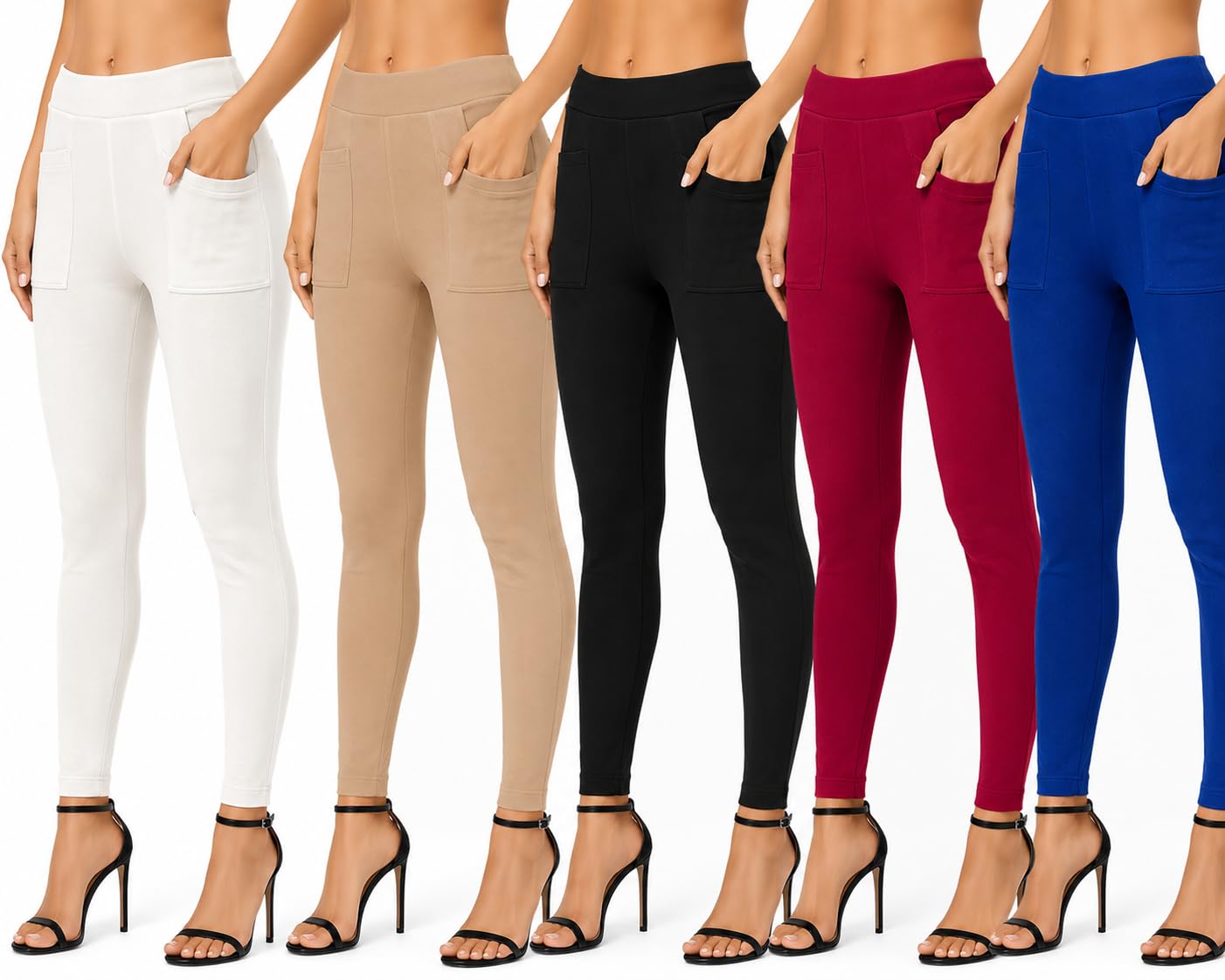 Women's High Waist Stretch Leggings with Pockets-picture-48