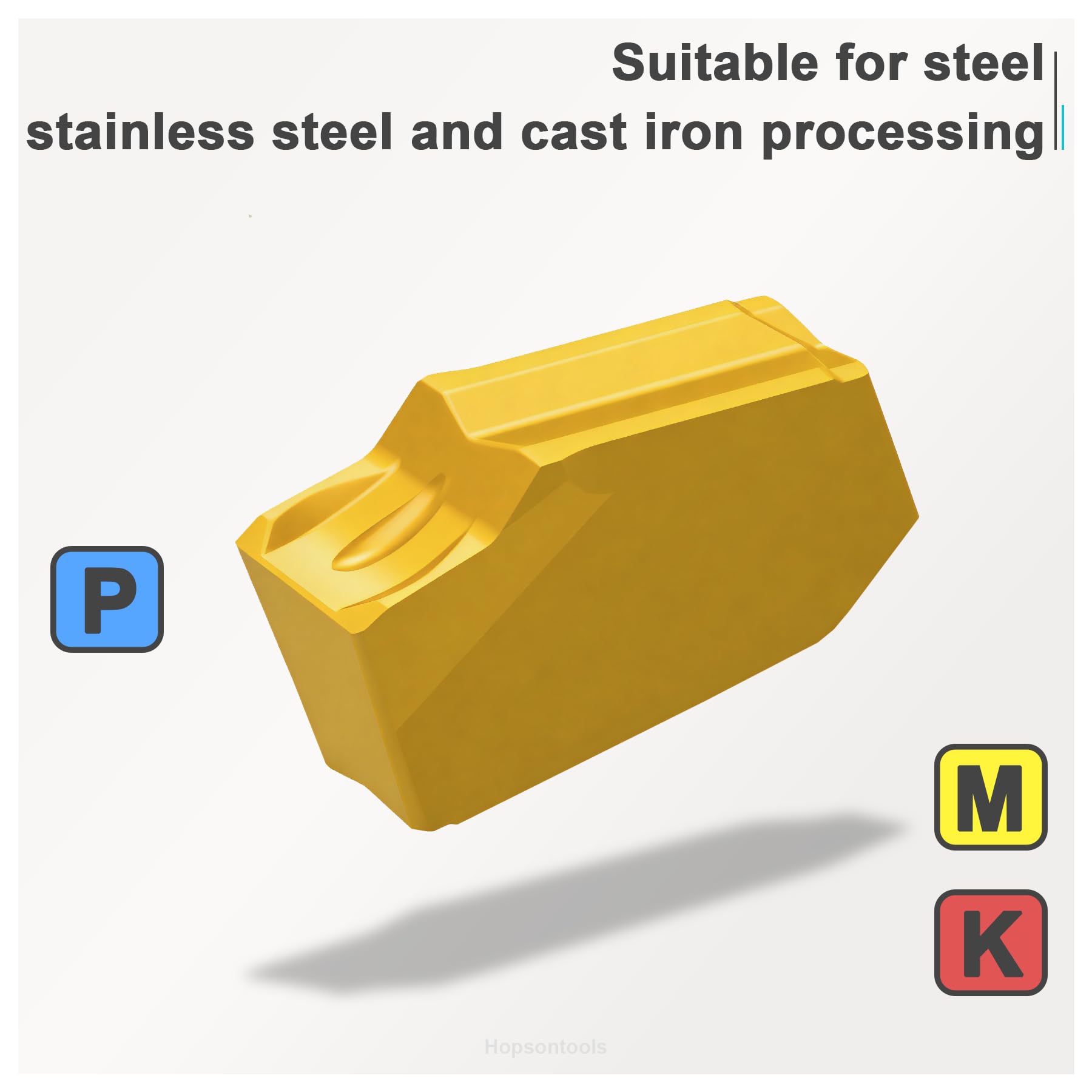 Plaquette de rechange GTN-3(SP300) pour outils de découpe SPB326/332, revêtement jaune CVD, 10 pièces