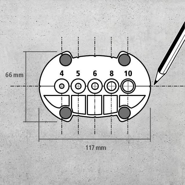 wolfcraft Guía universal para taladrar móvil accumobil I 4685000 I Práctica guía para taladrar fácilmente agujeros en un ángulo de 90° I Para brocas con un diámetro de 4, 5, 6, 8 y 10 mm