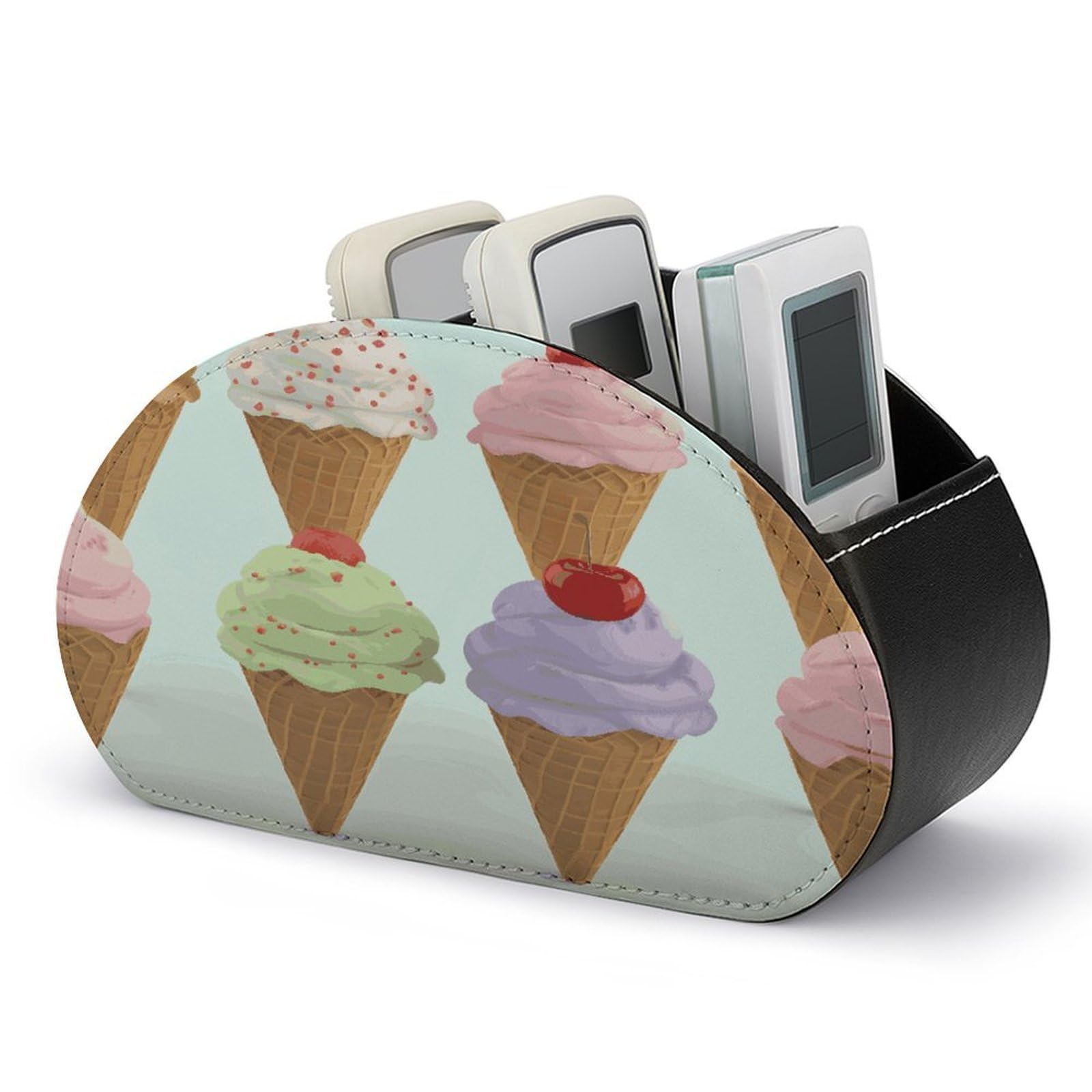 Btcowzrv Style Ice Cream Cones Remote Control Holder With 5 Compartments