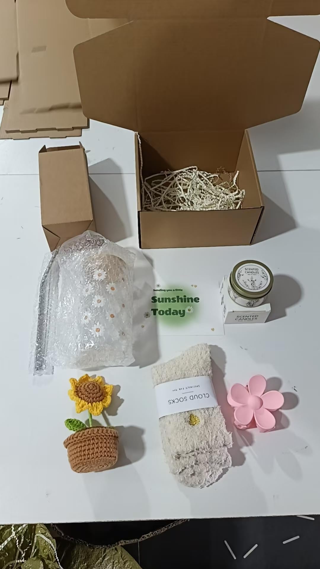 Coffret cadeau tournesol femme pour un rituel spa à la maison