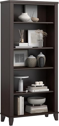 Bush Furniture Somerset - Estantería alta de 5 niveles en acabado cereza moca