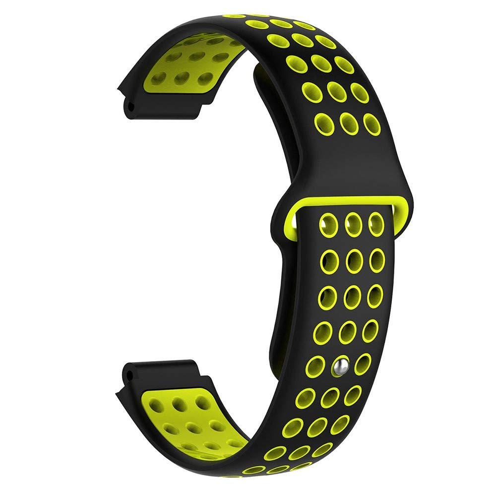 Garmin AppRoach S20 S5 S6 Uyumlu Delikli Silikon Kordon -Siyah - Sarı