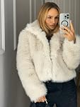 Veste de Faux Fur Femme manches longues Cropped Coat Ouvert Four avant Cap Shaggy Warm Automne Hiver Vêtements de dessus Surpoil