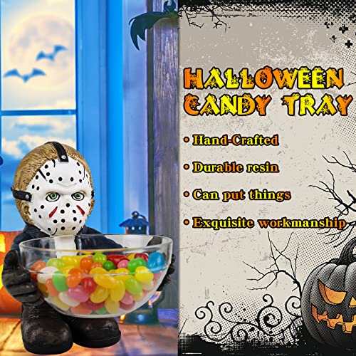Nezababy Halloween Candy Bowl Holder Horror Movie Gnomes Jason Freddy Clown Beetlejuice Nightmare Container Resin (Jason) #TOP3