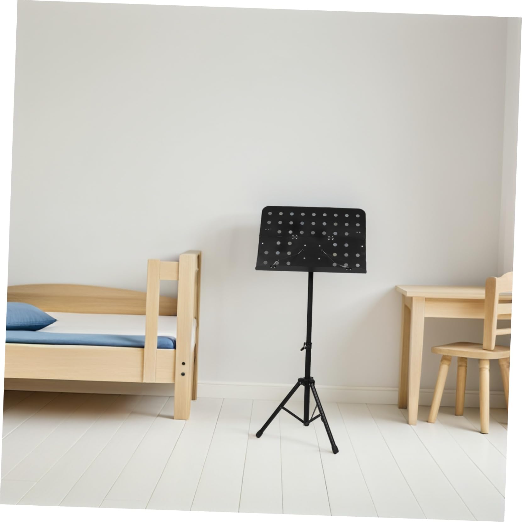 Schwarzer Klappbarer Notenständer Höhenverstellbar für Klavier und Gitarre | Kunststoff und Eisen, Tragbar für Bühne und Reise, Stabiler Halt, Elegantes Design