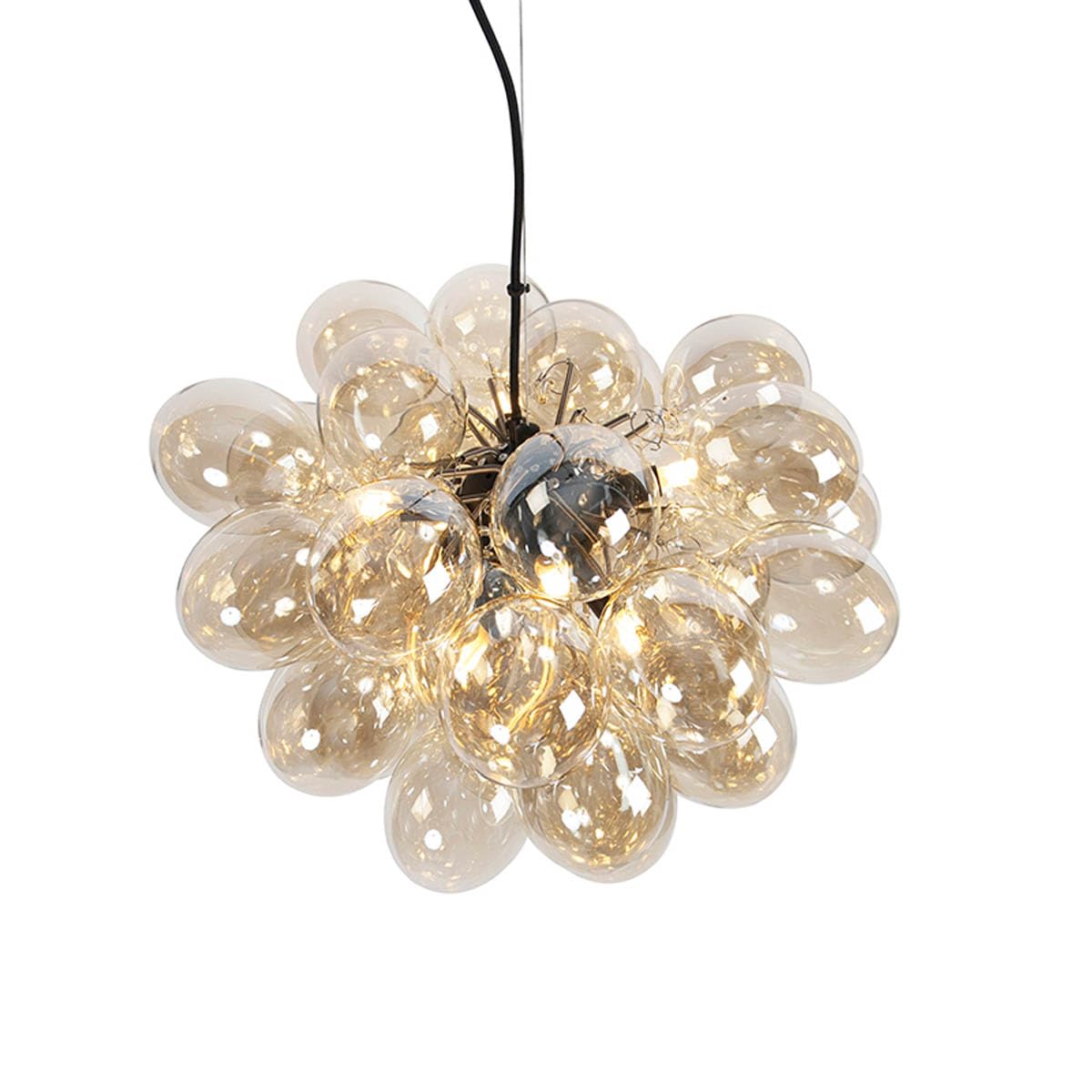 Qazqa Art Deco Pendelleuchte, Pendellampe - Uvas - Gold, 8-flammig, 50cm,