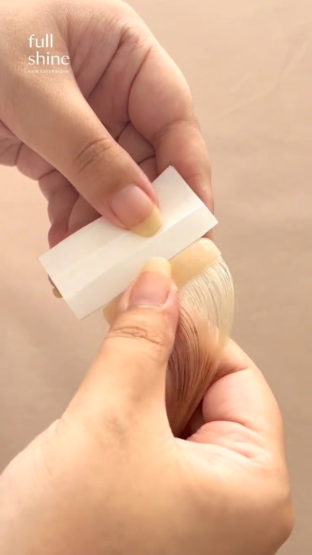 Image of Full Shine Double Sided Replacement Tape, White, 0.8cm*4cm 36PCS | Double Sided No-Residue Tape for Weft Extensions, Strong Waterproof Hold for Daily Use, Seamless Install