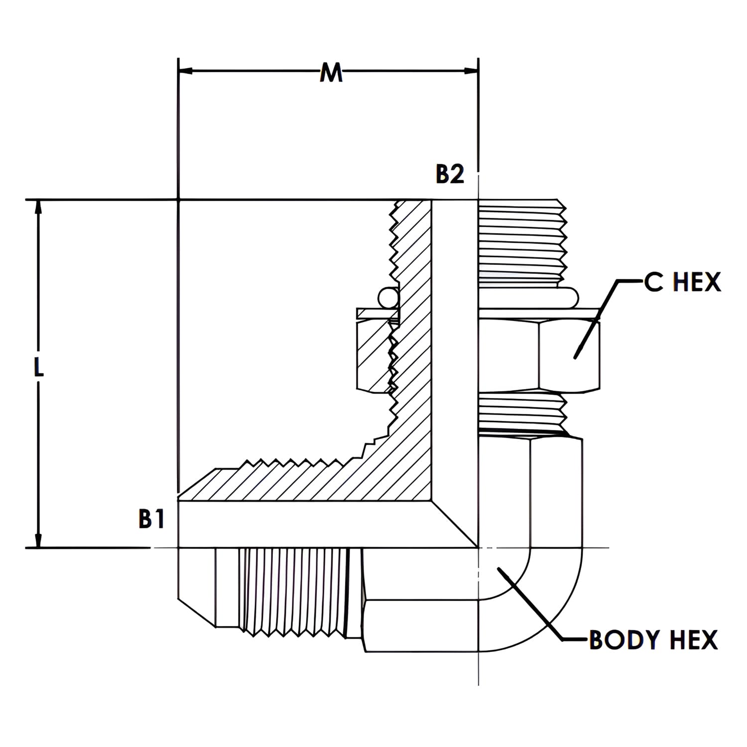 Brennan Industries 6902-10-06-NWO-FG Forged Steel 45 Degree Elbow Tube Fitting, 7/8