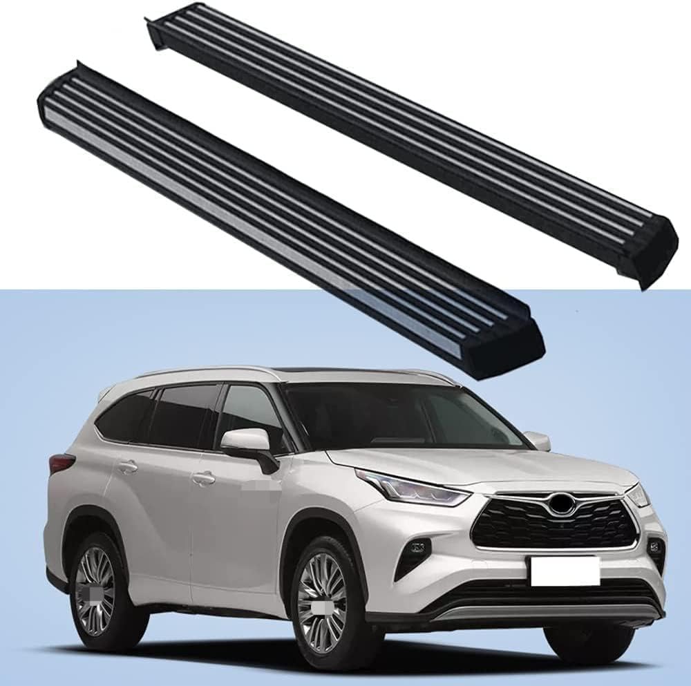 Estriberas para Toyota Highlander XU70 2021 2022 en aluminio con barras faldones laterales