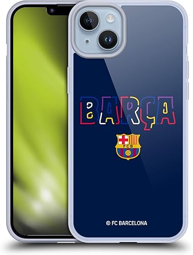 Head Case Designs Officially Licensed FC Barcelona Neon Barca Graphics Soft Gel Case Compatible with Apple iPhone 14 Plus